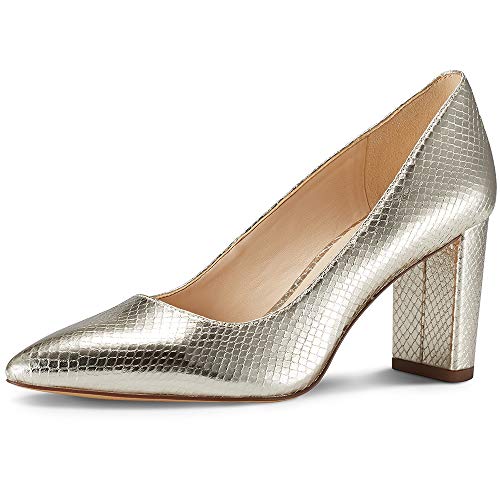 JENN ARDOR Chunky Thick Block Heel Pumps Pointed Closed Toe Office Dress Lady High Heel Shoes