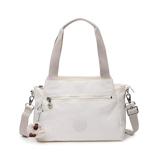 Kipling Women's Elysia Crossbody, Lightweight, Multi-Compartment Magnetic Snap Pockets, Shoulder Bag, Alabaster Tonal