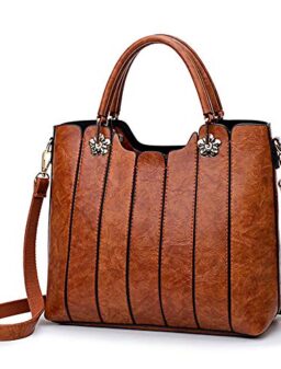 rofozzi Vegan Leather Purse - Top Handles Women Handbag - Medium Faux Leather Shoulder Tote - Multi-Compartment…