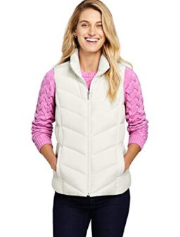 Lands' End Womens Puff Down Vest Ivory Regular X-Small