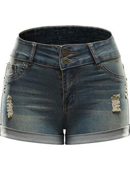 MEISITE Womens Denim Shorts Distressed Ripped Short Jeans for Women