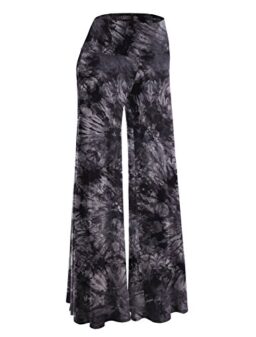 Made By Johnny MBJ Women's Casual Comfy Solid/Tie Dye Wide Leg Palazzo Lounge Pants (XS~5XL)