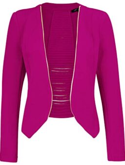 Michel Women Casual Open Front Blazer Cardigan Jacket with Plus Size (1XL ~ 2XL)