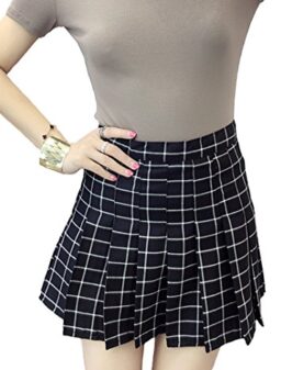 MINUOYI Sports High Waist with Underpants Tennis School Cheerleader Pleated Skirt