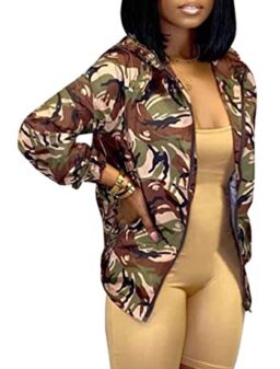 Bomber Jacket Women - Cute Front Zip Up Fall Jackets Hoodied Small Green