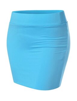 NEARKIN Beloved Womens Waistband Double Layered Pencil Midi Skirt