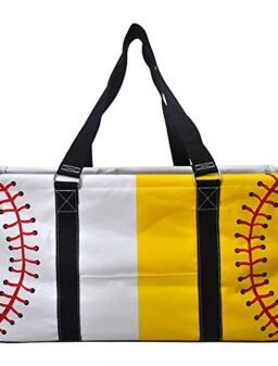 NGIL All Purpose Open Top 23" Classic Extra Large Utility Tote Bag 2019 Collection (Baseball Softball Black)
