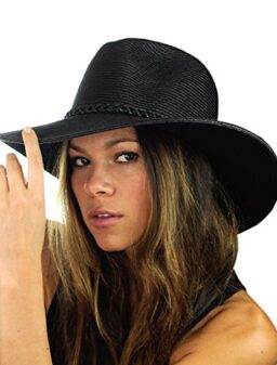 NYFASHION101 Teardrop Dent Braided Trim Casual Panama Fedora Sun Hat