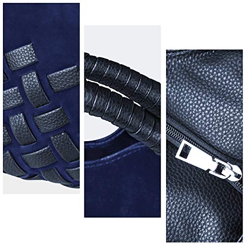 Nico louise Women Purse Suede Split Genuine Leather Weave Handbag Leisure Casual Shoulder Bag - Image 5