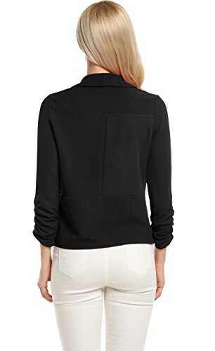 POGTMM Women 3/4 Sleeve Blazer Open Front Cardigan Jacket Work Office Blazer - Image 4