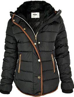 Prime Ladies Puffer Jacket Quilted Padded Warm Thick Womens Jacket Coat Pr-01