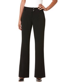 Rafaella Women's Curvy Fit Gabardine Bootcut Dress Pants (Size 4-14 Petite)