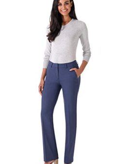 Rekucci Women's Smart Stretch Desk to Dinner Straight Leg Pant w/Zipper Closure