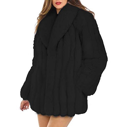 Rvxigzvi Womens Faux Fur Coat Plus Size Parka Jacket Long Trench Winter Warm Thick Outerwear Overcoat US XS-4XL - Image 3