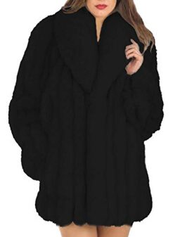 Rvxigzvi Womens Faux Fur Coat Plus Size Parka Jacket Long Trench Winter Warm Thick Outerwear Overcoat US XS-4XL