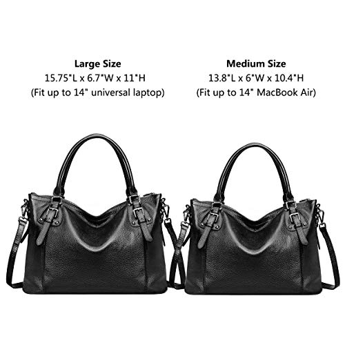 S-ZONE Women Genuine Leather Handbag Work Tote Shoulder Purse Crossbody Bag - Image 5