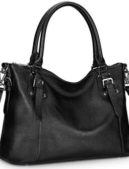 S-ZONE Women Genuine Leather Handbag Work Tote Shoulder Purse Crossbody Bag