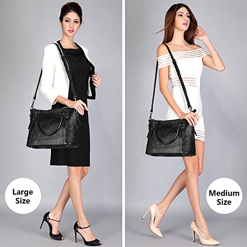 S-ZONE Women Genuine Leather Handbag Work Tote Shoulder Purse Crossbody Bag - Image 8