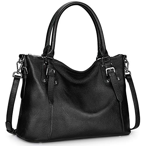 S-ZONE Women Genuine Leather Handbag Work Tote Shoulder Purse Crossbody Bag