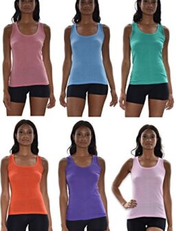 Sexy Basics Tank Tops for Women, 6 Pack & 12 Pack Cotton -Flex Tank Tops
