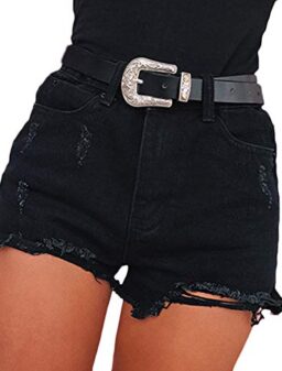 Sexyshine Women's High Waist Distressed Casual Cut Off Ripped Jeans Denim Shorts