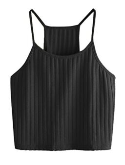 SheIn Women's Summer Basic Sexy Strappy Sleeveless Racerback Crop Top