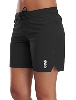 SOCIALA Women's Long Board Shorts with Pocket Quick Dry Swim Shorts Boardshorts