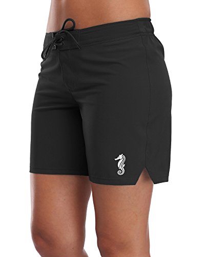 SOCIALA Women's Long Board Shorts with Pocket Quick Dry Swim Shorts Boardshorts