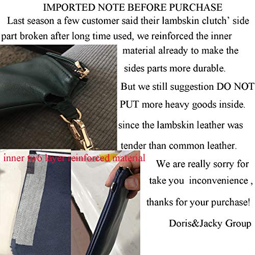DORIS&JACKY Lambskin Leather Wristlet Clutch Purse For Women Large Soft Designer Wallet With Strap… - Image 4
