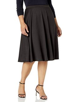 Star Vixen Women's Ponte Midi Full Skater Skirt