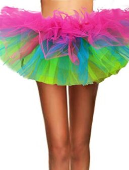 T-Crossworld Women's Classic 80s Adult Elastic Mini, Short Tulle Tutu Puffy Ballet Skirt