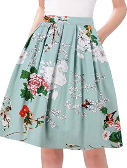 Taydey A-Line Pleated Vintage Skirts for Women