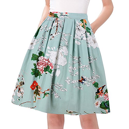 Taydey A-Line Pleated Vintage Skirts for Women