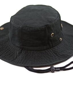 The Hat Depot Cotton Stone-Washed Safari Wide Brim Foldable Double-Sided Sun Boonie Bucket Hat