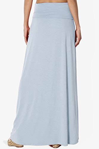 TheMogan Women's S~3XL Women's Casual Lounge Solid Draped Jersey Relaxed Long Maxi Skirt - Image 3