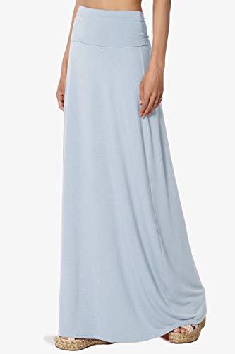 TheMogan Women's S~3XL Women's Casual Lounge Solid Draped Jersey Relaxed Long Maxi Skirt - Image 4