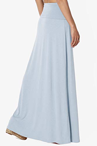 TheMogan Women's S~3XL Women's Casual Lounge Solid Draped Jersey Relaxed Long Maxi Skirt - Image 5
