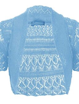 Thever Women Ladies Knitted Short Sleeve Crochet Shrug Bolero Cardigan SZ 8-26