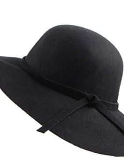 Urban CoCo Women's Foldable Wide Brim Felt Bowler Fedora Floopy Wool Hat