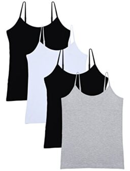 Vislivin Women's Basic Solid Camisole Adjustable Spaghetti Strap Tank Top