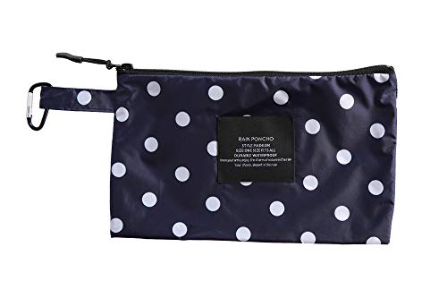 Womens Rain Poncho Stylish Polyester Waterproof Raincoat Free Size with Hood Zipper Various Colors Styles - Image 8