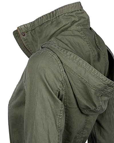 Women's Premium Vintage Wash Lightweight Military Fashion Twill Hoodie Jacket - Image 5