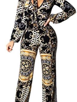 Women's Sexy Jumpsuits Elegant Long Sleeve Straight Long Pants Clubwear Rompers with Pockets