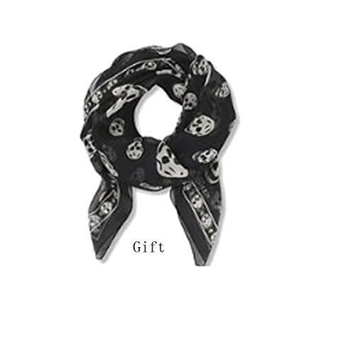 Womens Skull Print PU Leather Hobo Tote Shoulder Bag Package Handbag with Gift - Image 7