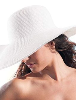 Women's Wide Brim Sun Hat - Sun Protection Floppy Straw Hat Summer Beach Hat