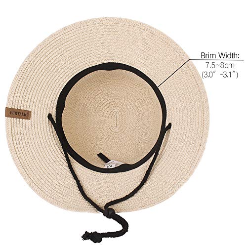 FURTALK Womens Wide Brim Sun Hat with Wind Lanyard UPF Summer Straw Sun Hats for Women - Image 5