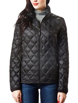 XPOSURZONE Women Packable Down Quilted Jacket Lightweight Puffer Coat
