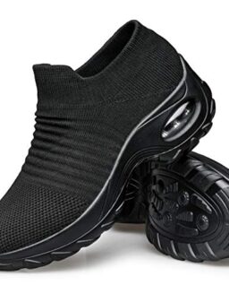 YHOON Women's Walking Shoes - Sock Sneakers Slip on Mesh Platform Air Cushion Athletic Shoes Work Nurse Comfortable