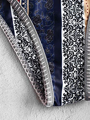 ZAFUL Women Strapless Bikini Set Lace Up Ribbed High Cut Bandeau 2 Piece Swimsuit - Image 7