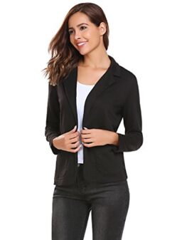 Zeagoo Womens Casual Work Office Blazer Open Front Long Sleeve Cardigan Jacket